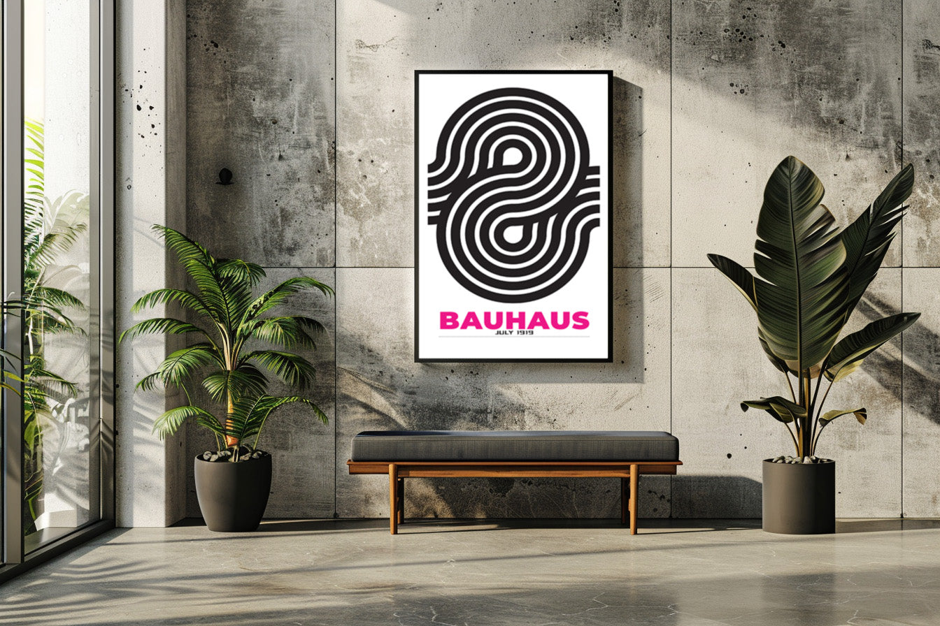 Bauhaus inspired - Black Circle - Art Print
