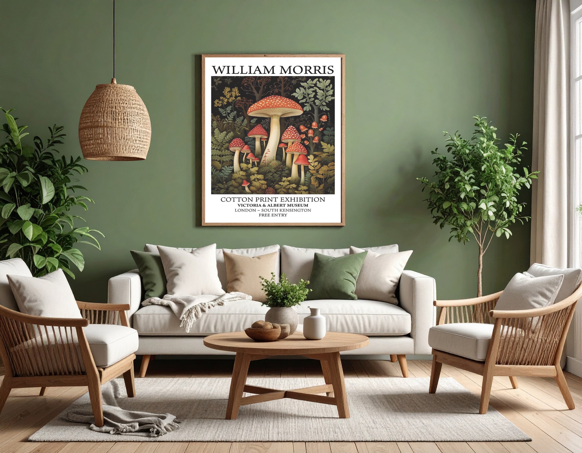 William Morris tribute - Wild mushroom magic - Art print