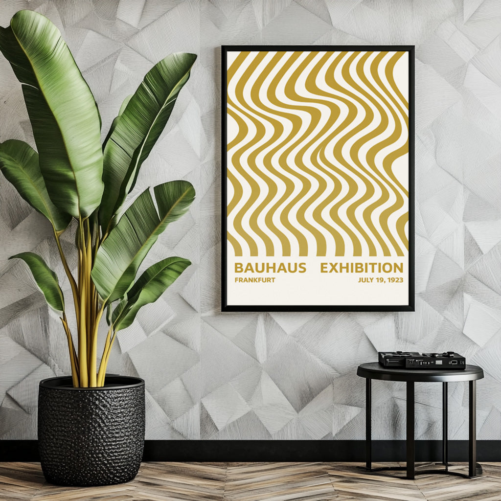 Bauhaus inspired - Gold wave - Art Print