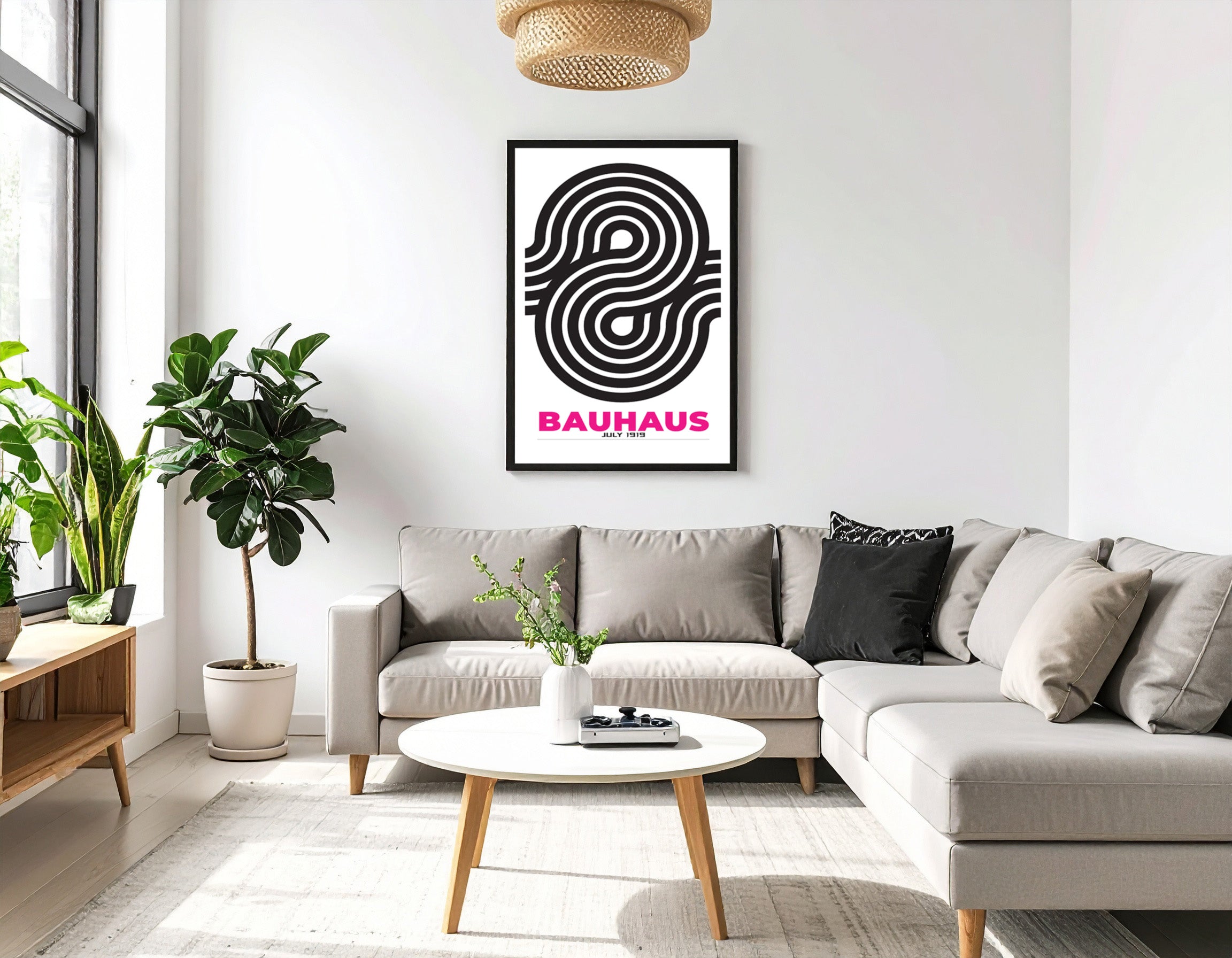 Bauhaus inspired - Black Circle - Art Print