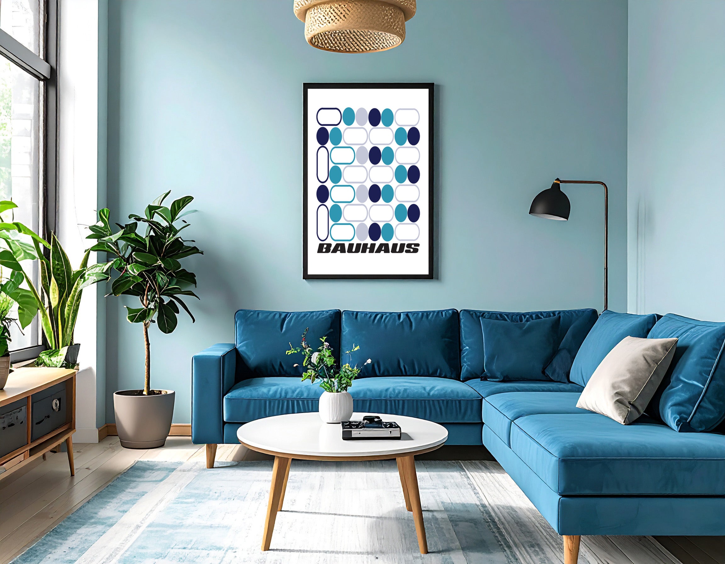 Bauhaus inspired - Blue GEO - Art Print