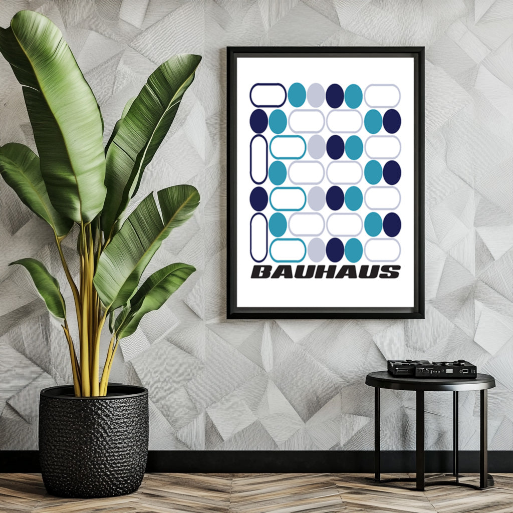 Bauhaus inspired - Blue GEO - Art Print