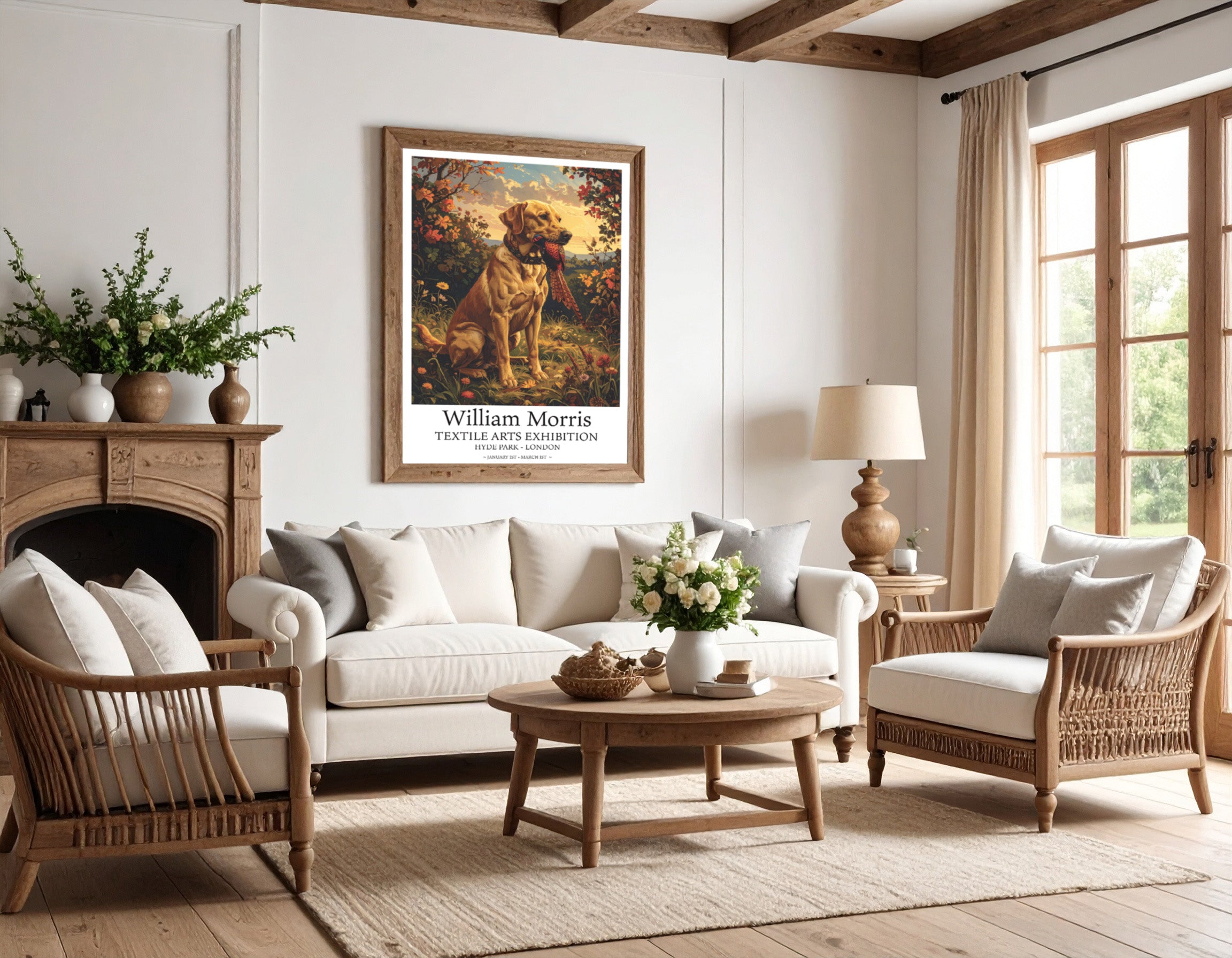 William Morris tribute - Hunting Labrador - Art print