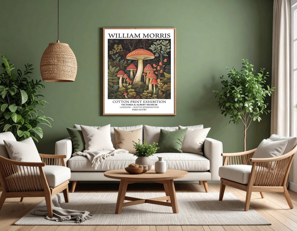 William Morris tribute - Wild mushroom magic - Art print