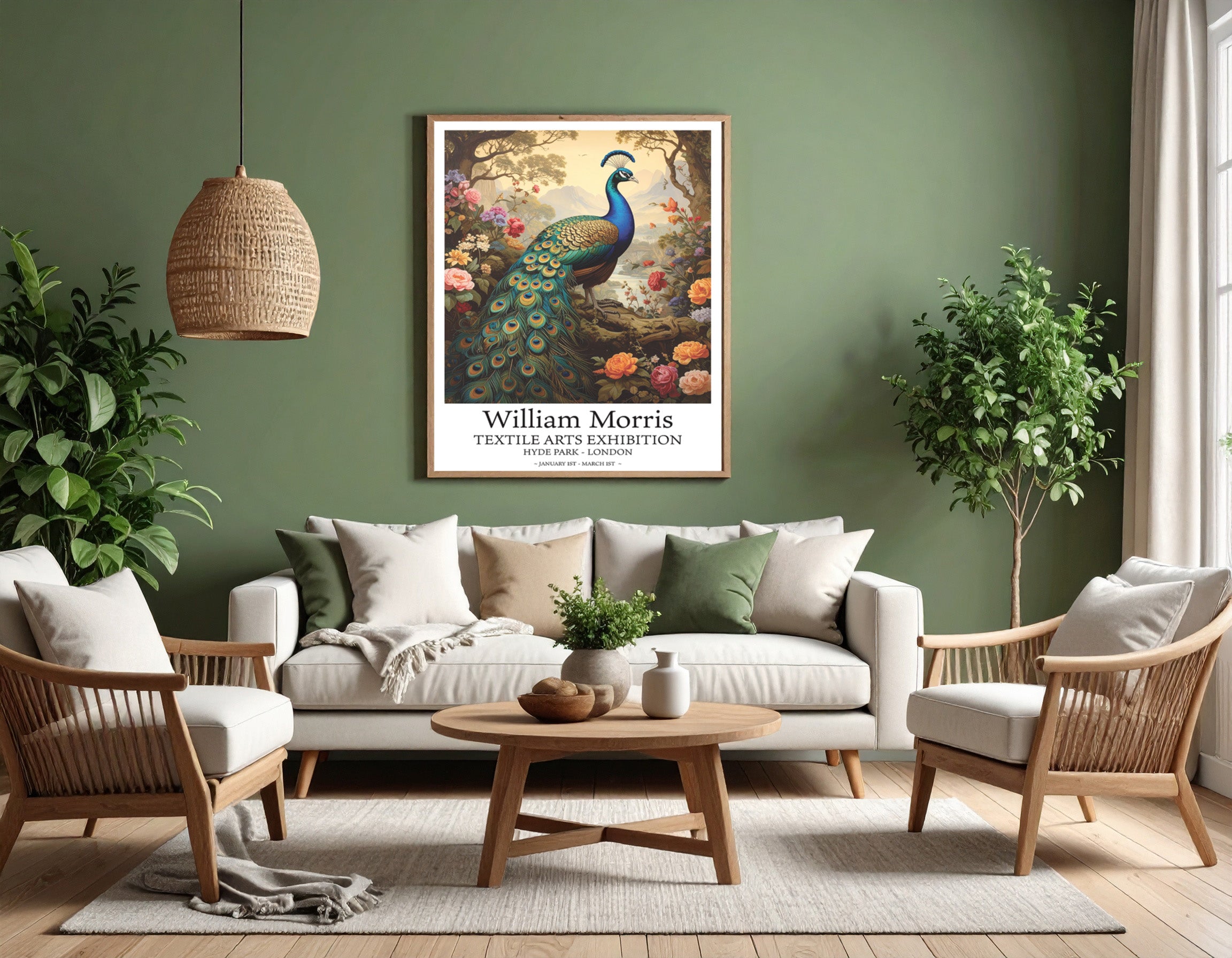 William Morris tribute - Serene Peacock - Art print